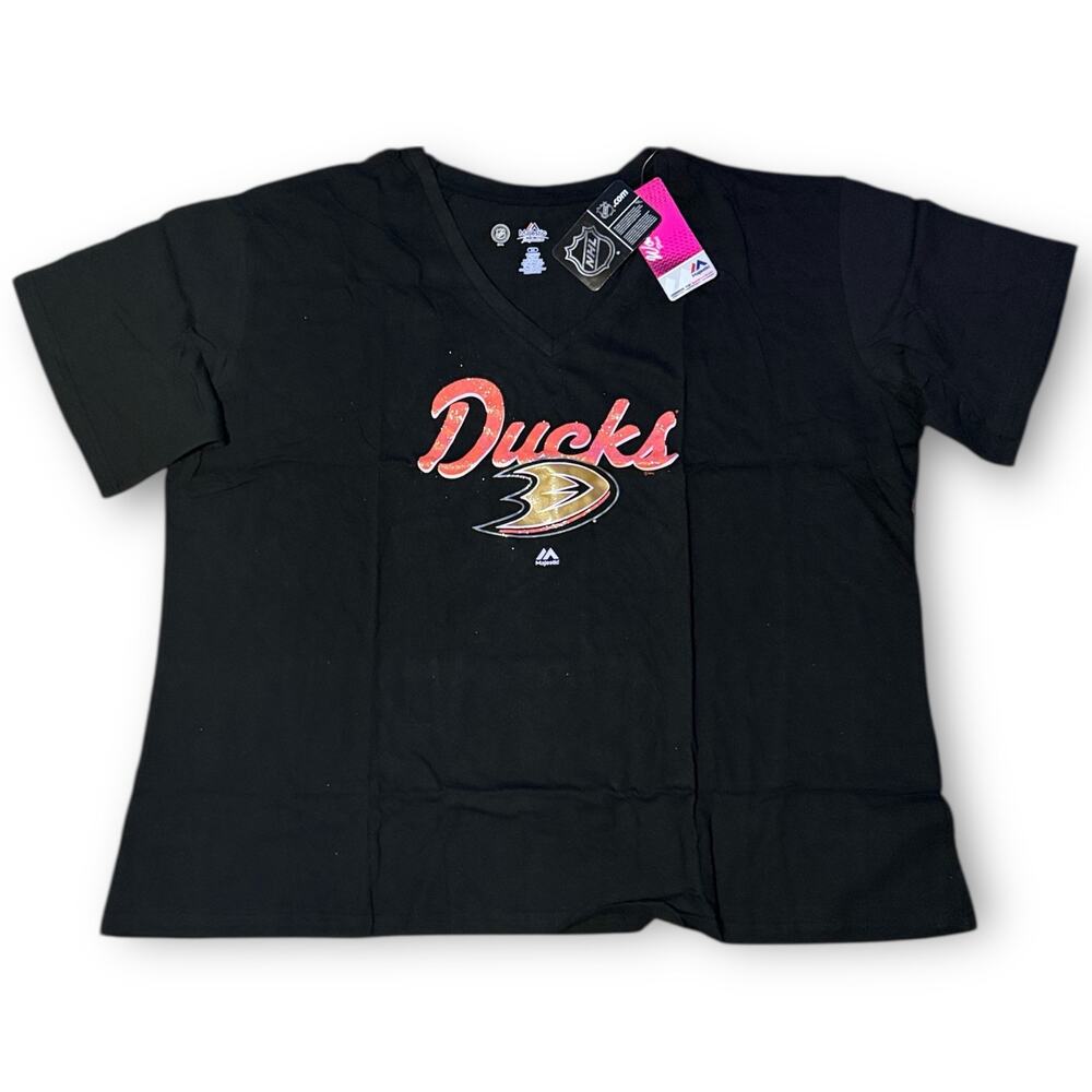 NWT NHL Anaheim Ducks Glitter Logo Tee – Women’s 2X - Picture 2 of 7